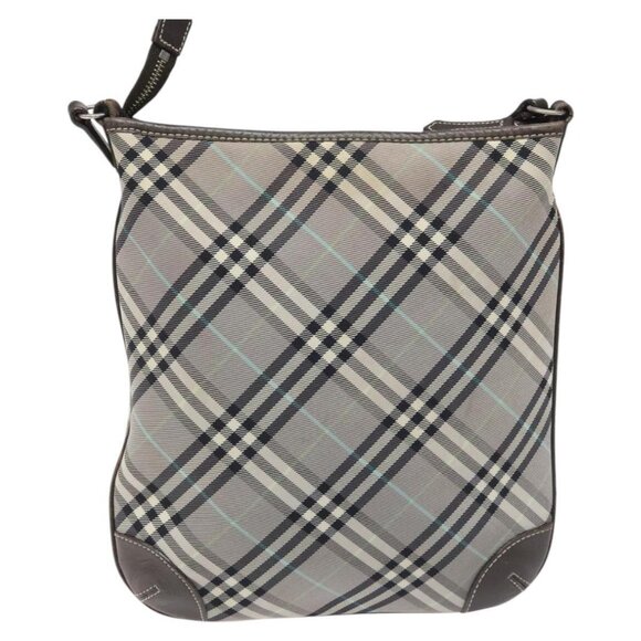 BURBERRY Nova Check Blue Label Shoulder Bag Nylon Gray Auth 114736 - Picture 3 of 15